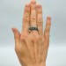 Twisted Silver Ring with Aquamarine Sparkle