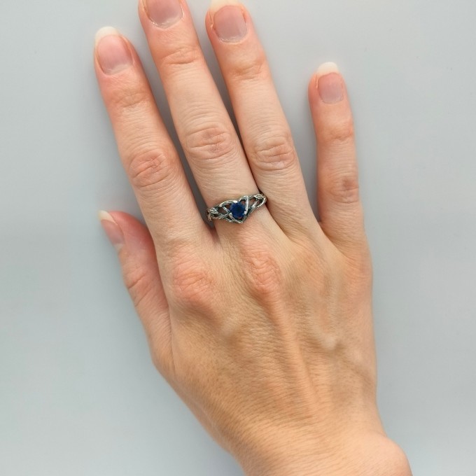Gothic Sapphire Ring with Mystical Twilight Design