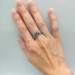 Gothic Silver Ring with Amethyst and Leaf Motif