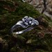 Gothic Floral Silver Ring with Amethyst Gemstone