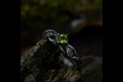 Earthy Promise Ring Mens, Celtic Braided Weave Ring with Fantasy Wedding Band, Woodland Druid Peridot Vine Twig Branch Ring