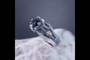 Unusual Sapphire engagement ring in silver, Unique twig branch ring, Sapphire engagement ring, Unique women's tree ring, Gift for her
