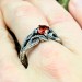 Gothic Ruby Ring with Twisting Vine Design