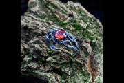 Unique Fantasy Vintage Engagement Ring for Woman, Silver Tree Bark Ring with Garnet, Elvish Woodland Wedding Band with Birthstone