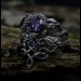 Gothic Dragon Ring with Radiant Amethyst Gemstone