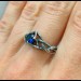 Twilight Crown: Gothic Sterling Silver Ring with Sapphire Gemstone