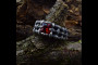 Unique Men's Band Inspired by Forest Nature and Intertwined Tree Branches, Silver Ring with Garnet, Viking Wedding Band