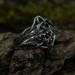 Twisted Gothic Vine Ring with Fiery Garnets
