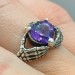 Gothic Silver Ring with a Regal Amethyst – Enchanting Beauty