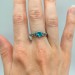 Gothic Silver Ring with Mesmerizing Blue Aquamarine
