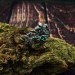 Enchanted Gothic Silver Ring with Emerald Vines