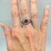 Ruby Gothic Dragon Ring with Bold and Mystical Design