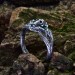 Bold Gothic Skull Ring with Emerald Details