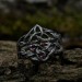 Twisted Gothic Vine Ring with Fiery Garnets