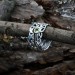 Gothic Peridot and Aquamarine Ring Set with Enchanted Nature Design