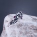Skull of Destiny: Gothic Sterling Silver Ring with Fiery Garnets