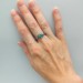 Gothic Silver Ring with Blue Aquamarine and Organic Design
