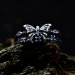 Elegant Gothic Butterfly Ring with Aquamarines
