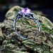 Gothic Amethyst Ring with Elegant Twisting Motif
