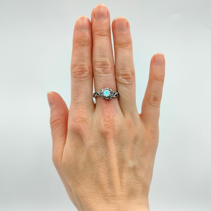 Handcrafted Moonstone Silver Ring - Nature-Inspired Elegance
