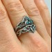 Twisted Gothic Vine Ring with Fiery Garnets