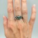 Gothic Skull Ring with Emerald Highlights