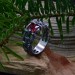 Gothic Chain Ring with Fiery Garnet Gemstone