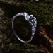 Gothic Floral Silver Ring with Amethyst Gemstone