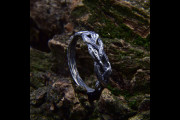 Unique Fairy Wedding Ring, Sterling Silver Elven Tree Bark Twig Ring for Forest Inspired Engagement