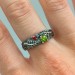 Silver Ring with Emerald and Ruby in a Nature-Inspired Design