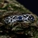 Celtic Knot Aquamarine Wedding Band for Men - Sterling Silver Vine Design