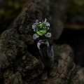 Gothic Ring with Peridot and Unique Details| Unique Jewelry for Women