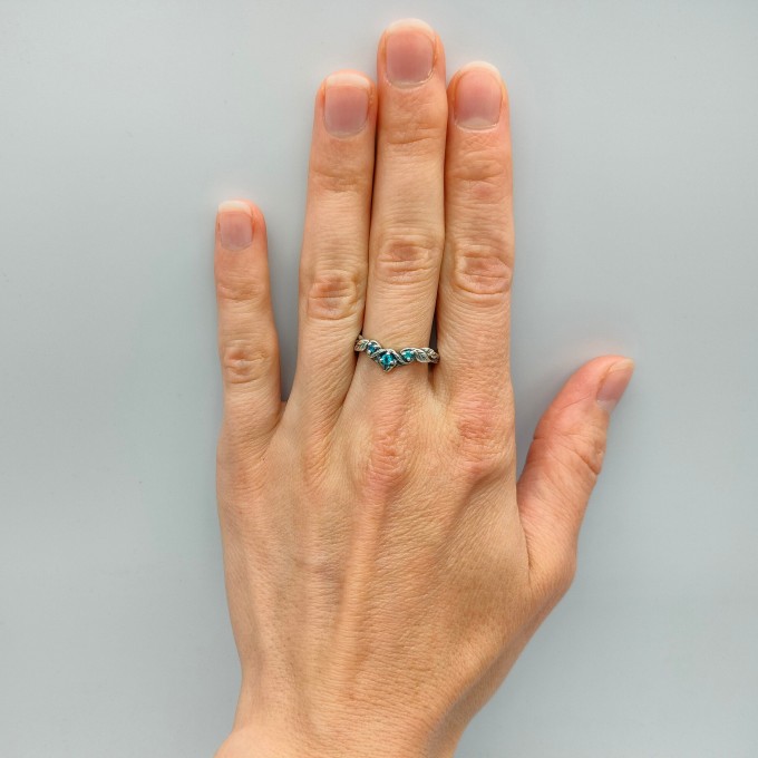 Celestial Harmony: Gothic Ring with Blue Radiance