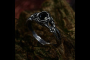 Dark Fairytale Inspired Engagement Ring, Vintage Fantasy Magic Wedding Ring, Unique Floral Ring for Women, Witchy Jewelry