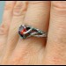 Gothic Moonstone Ring with Intricate Forest Design