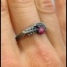 Crimson Flame: Twisted Gothic Ruby Ring
