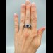 Stunning Silver Ring with Sapphire and Lunar Motif