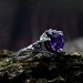 Embrace of Shadows: Gothic Sterling Silver Ring with Mystical Amethyst