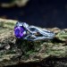 Gothic Amethyst Ring with Mystical Twisting Vine
