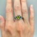 Gothic Silver Ring with a Vibrant Olivine Gemstone