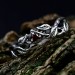 Twisting Vine Gothic Ring with Radiant Garnet