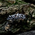 Intricate Gothic Ring with Rune-Inspired Design