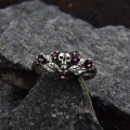 Gothic Ruby Ring with Skull Motif and Bold Design 