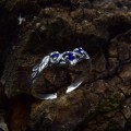 Elegant Gothic Ring with Triple Sapphire Design
