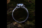 Unique Aquamarine Twig Ring, Naturenspired Silver Branch Engagement Ring, Gift for Girlfriend, Vintage Style