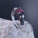 Ruby Gothic Skull Ring with Bold Statement Design