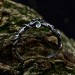 Delicate Gothic Ring with Emerald and Leaf Design|Unusual Nature-Inspired Engagement Ring