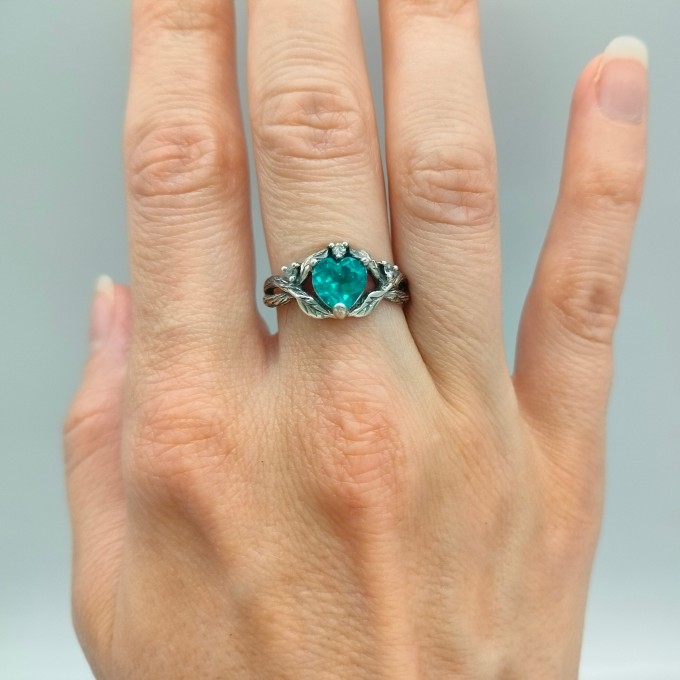 Elegant Blue Topaz Gothic Silver Ring