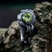 Guardian of Nature: Sterling Silver Ring with a Vibrant Olivine Gem