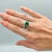 Gothic Emerald Ring with Enchanted Vine Design